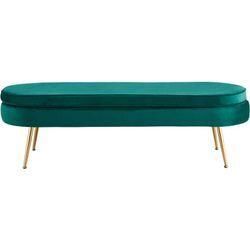 Sitzpouf oval lang aus Samt Grün 397268