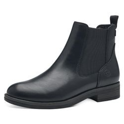 Chelseaboots TAMARIS, Damen, Gr. 36, schwarz, Lederimitat, Elastischer Einsatz, unifarben, klassisch, Schuhe, Blockabsatz, Stiefelette, Businessschuh, Schlupfschuh, Anziehlasche