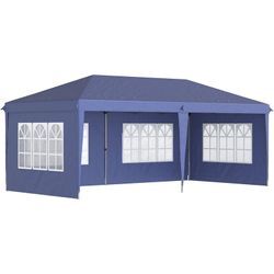 Pavillon ca. 3 x 6 m Partyzelt, Faltpavillon mit UV-Schutz, Pop Up Pavillon mit Fenster, Seitenwänden, Gartenzelt für Balkon, Terrasse, Oxford,