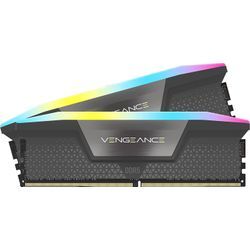 CORSAIR Arbeitsspeicher "VENGEANCE RBG DDR5 5600", schwarz-weiß (weiß, schwarz), 2x32GB, 5600 MHz, Arbeitsspeicher, optimiert für AMD-Mainboards, RGB