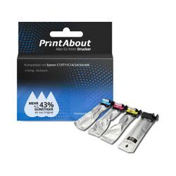 PrintAbout Druckerpatrone kompatibel mit Epson C13T11C14/24/34/440 - 4-farbig - Multipack