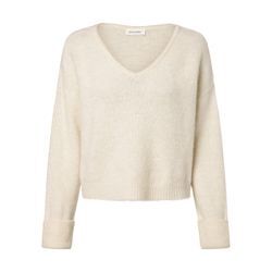 american vintage Pullover mit Alpaka-Anteil Damen Feinstrick, ecru