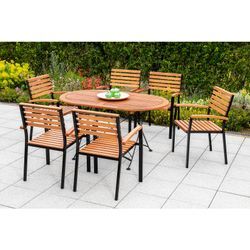 Merxx Schossgarten Set 7tlg. Klapptisch oval