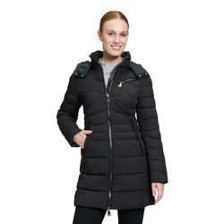 Steppjacke GIL BRET "Gil Bret Steppmantel mit abnehmbarer Kapuze", Damen, Gr. 40, schwarz, Obermaterial: 100% Polyamid. Besatz: 100% Polyester. Füllung: 100% Polyester., sportlich, tailliert, Langarm, Jacken