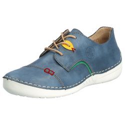 Sneaker RIEKER, Damen, Gr. 37, blau (royalblau), Nubuklederimitat, sportlich, Schuhe, im Sportslook, Freizeitschuh, Halbschuh, Schnürschuh