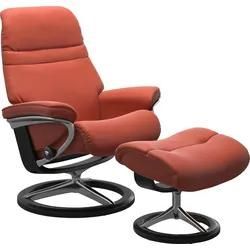 Relaxsessel STRESSLESS "Sunrise", braun (henna), Material Bezug, Ausführung Funktion, Maße B/H/T, Sessel, mit Signature Base, Größe S, Gestell Schwarz