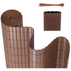 Pvc Sichtschutzzaun Sichtschutzmatte Gartenzaun Sichtschutz Windschutz für Balkon &Terrasse. Braun 140x300cm - Tolletour