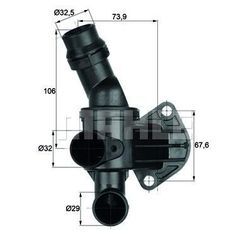 MAHLE Thermostat, Kühlmittel mit Dichtung für SKODA VW SEAT CUPRA AUDI 06F121111J 06F121111F TI 6 87