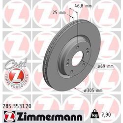 ZIMMERMANN Bremsscheibe COAT Z vorne rechts links innenbelüftet 305mm für HYUNDAI KIA (DYK) (BEIJING) 51712-D7000 51712-J9100 51712-C1000 285.3531.20