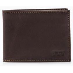 Geldbörse LEVI'S "LEVI'S CASUAL CLASSICS HUNTE COIN BIFOLD - BATWIN", braun (schwarz, braun), Rindsleder, Basic, Kleinlederwaren, im praktischem Format Geldbeutel Portemonnaie Herrenbörse Leder