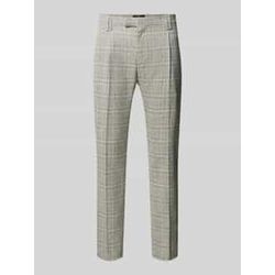 Slim Fit Bundfaltenhose mit Glencheck-Muster Modell 'SAND'