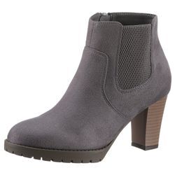 Stiefelette ANISTON SHOES, Damen, Gr. 39, grau, Textil, Veloursleder, elegant, Schuhe, Ankleboots mit seitlichem Stretcheinsatz - NEUE KOLLEKTION