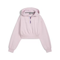 Hoodie PUMA "BMW M Motorsport ESS+ Hoodie mit Reißverschluss bis zum Hals", Damen, Gr. L, rose mauve pink, Obermaterial: 68% Baumwolle, 32% Polyester; Kapuzenfutter: 100% Baumwolle; Rippe: 96% Baumwolle, 4% Elasthan, relaxed fit, Rundhals, Langarm, Sweatshirts