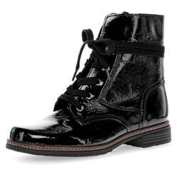 Schnürstiefelette GABOR, Damen, Gr. 39, schwarz, Lackleder, glänzend, klassisch, Schuhe, mit Best Fitting für eine komfortable Passform