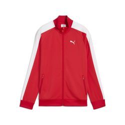 Sweatjacke PUMA "T7 ALWAYS ON Trainingsjacke Jungen", Kinder, Gr. 128, rot (for all time rot), Obermaterial: 100% Polyester; Rippe: 98% Polyester, 2% Elasthan, Sweatjacken