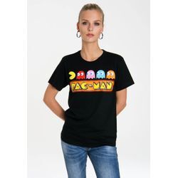 T-Shirt LOGOSHIRT "Pac-Man", Damen, Gr. M, schwarz, 100% Baumwolle, bedruckt, casual, normal, Rundhals, Kurzarm, Shirts, mit lizenziertem Originaldesign