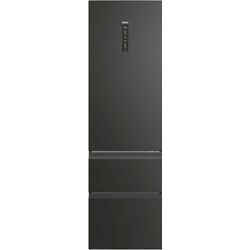 HAIER Kühl-/Gefrierkombination "HTW5620DNPT", D (A-G), silber (schwarz), B:59,5cm H:205cm T:66,7cm, Kühlschränke