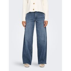 High-waist-Jeans ONLY "ONLMADISON BLUSH HW WIDE DNM TAI853 NOOS", Damen, Gr. XL (42), Länge 30, blau (special blau grau denim), Denim/Jeans, Obermaterial: 92% Baumwolle, 6% Elastomultiester, 2% Elasthan, unifarben, modisch, Jeans