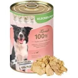 12 x 400 g Lecker.Pet® Luna's 100 % Huhn und Pute Hundefutter Nassfutter