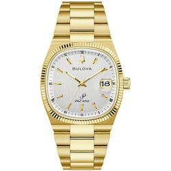 Quarzuhr BULOVA "Super Seville", gold (goldfarben, weiß), Armbanduhren, Damen, Armbanduhr, Damenuhr, Herrenuhr, unisex, analog, Edelstahlarmband