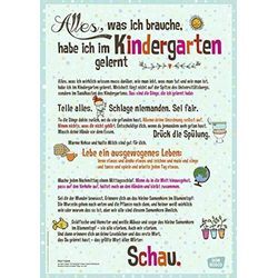 Alles, was ich brauche, habe ich im Kindergarten gelernt: DIN-A1 Plakat für Krippe, Kindergarten und Kita (Poster für die Öffentlichkeitsarbeit in Kitas und Grundschulen)