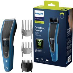 Haarschneider PHILIPS "Series 5000 HC5612/15", grau (blau, anthrazit), Haarschneider, Trim-n-Flow Pro, 28 Längeneinstellungen