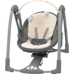 Babywippe INGENUITY "Every Season™ Swing 'n Go Portable Swing™ - Wesley™", Baby, grau, Metall, Kunststoff, Stoff, Babywippen, mit Musik und Geräuschen