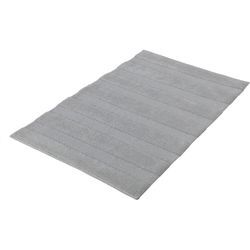 Badematte KLEINE WOLKE "Tikka", grau (silbergrau), H:5mm, Baumwolle, Badematten, Badteppich, Uni-Farben, gestreift, Hoch-Tief Effekt