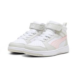 Sneaker PUMA "REBOUND V6 MID AC+ PS", Gr. 32, pink (puma weiß, frosty pink, sedate gray), sportlich, Schuhe