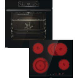 GORENJE Backofen-Set "Black Pacific Basic Set", A (A+++-D), schwarz, Herdsets, ExtraSteam, AirFry-Funktion, Topseller