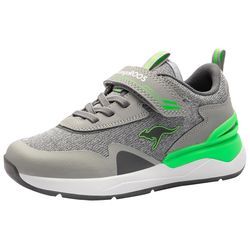 Sneaker KANGAROOS "KD-Gym EV", Gr. 28, grau (grau, grün), Textil, Synthetik, sportlich, Schuhe, mit Klettverschluss