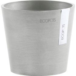 Blumentopf ECOPOTS "AMSTERDAM Mini White Grey", grau (weiß, grau), B:13cm H:11,4cm T:13cm Ø:13cm, Kunststoff, Pflanzgefäße, BxTxH: 13x13x11,4 cm