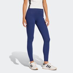 Trainingstights ADIDAS SPORTSWEAR "W LIN SJ LEG", Damen, Gr. S, N-Gr, blau (dunkelblau, weiß), Obermaterial: 90% Baumwolle, 10% Elasthan, sportlich, Hosen