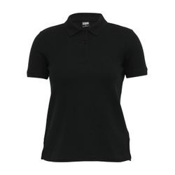 Poloshirt URBAN CLASSICS "Urban Classics Ladies Polo Shirt", Damen, Gr. 5XL, schwarz, 100% Baumwolle, unifarben, klassisch, normal, amerikanischer Ausschnitt, Kurzarm, Shirts