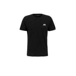 T-Shirt ALPHA INDUSTRIES "Alpha Industries Men - T-Shirts Basic T Small Logo", Herren, Gr. L, schwarz, Obermaterial: 100% Baumwolle, Kurzarm, Shirts