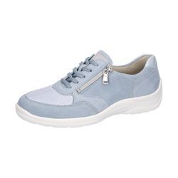 Schnürschuh WALDLÄUFER "HESNA", Damen, Gr. 4,5 (37,5), blau (hellblau), Nubukleder, Textil, unifarben, sportlich, Schuhe, Sneaker, Halbschuh, Freizeitschuh mit Orthotritt, Komfortweite H