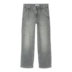 Straight-Jeans NAME IT "NKMRYAN STRAIGHT CARP JEANS 5950-DM NOOS", Jungen, Gr. 134, N-Gr, blau (light grau denim), Denim/Jeans, Obermaterial: 100% Baumwolle, Abriebeffekte, casual, straight fit knöchellang, Jeans