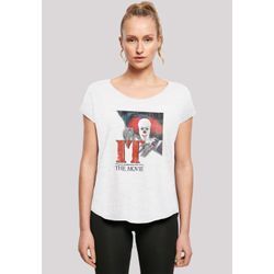 T-Shirt F4NT4STIC "IT Film ES Stephen King Distressed", Damen, Gr. S, weiß, Obermaterial: 100% Baumwolle, casual, regular fit, Rundhals, Kurzarm ohne Bündchen, Shirts, Damen,Premium Merch,Lang,Longshirt,Bedruckt