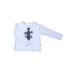 Langarmshirt LILIPUT "Mini Boss", Jungen, Gr. 50/56, blau (hellblau), 100% Baumwolle, bedruckt, casual, Rundhals, Langarm, Shirts, mit lustigem Frontprint