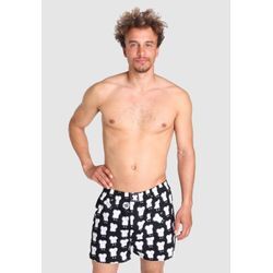 Boxershorts LOUSY LIVIN "Toast Zitrone", Herren, Gr. L, lila (lila, schwarz), 100% Baumwolle, bedruckt, Unterhosen, mit coolen Comic-Motiven