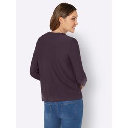 Strickpullover CLASSIC BASICS "Pullover", Damen, Gr. 40, lila (aubergine), 100% Polyacryl, unifarben, Langarm, Pullover