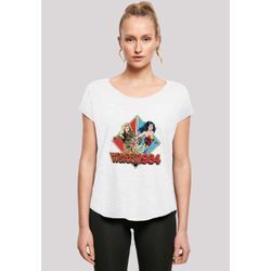 T-Shirt F4NT4STIC "DC Comics Wonder Woman 84 Back To Back", Damen, Gr. S, weiß, Obermaterial: 100% Baumwolle, casual, regular fit, Rundhals, Kurzarm ohne Bündchen, Shirts, Damen,Premium Merch,Lang,Longshirt,Bedruckt