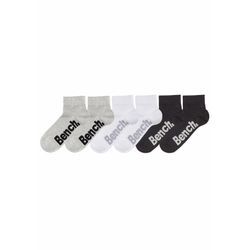 Kurzsocken BENCH., Herren, Gr. 43-46, schwarz-weiß (schwarz, weiß, grau), Polyamid, Baumwolle, Elasthan, melange, elastisch, Socken, mit komfortablem Rippbündchen