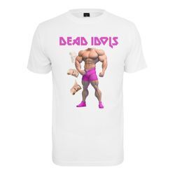 T-Shirt MISTERTEE "MisterTee Herren Dead Idols Tee", Herren, Gr. L, weiß, 100% Baumwolle, bedruckt, casual, regular fit, U-Boot-Ausschnitt, Kurzarm, Shirts