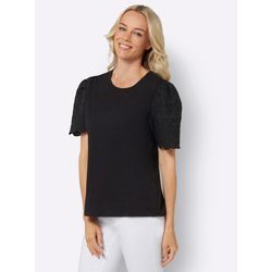 Kurzarmshirt CLASSIC BASICS "Shirt", Damen, Gr. 38, schwarz, 100% Baumwolle, Webware:40% Baumwolle, 60% Polyester, unifarben, Kurzarm, Shirts