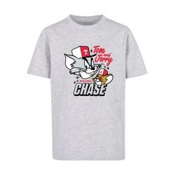 T-Shirt ABSOLUTE CULT "ABSOLUTE CULT Herren Kids Tom and Jerry - Chase Basic T-Shirt", Jungen, Gr. 110/116, grau (erdgrau), 100% Baumwolle, bedruckt, casual, relaxed fit, Rundhals, Kurzarm, Shirts