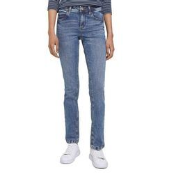 Straight-Jeans TOM TAILOR "Alexa Straight", Damen, Gr. 27, Länge 34, blau (random bleached blau), Denim/Jeans, Obermaterial: 98% Baumwolle, 2% Elasthan, casual, gerade lang, Jeans, in 5-Pocket-Form