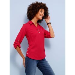 Schlupfbluse CLASSIC BASICS, Damen, Gr. 42, rot, 100% Polyester, unifarben, Langarm, Blusen