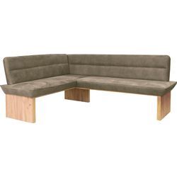 Eckbank HOME AFFAIRE "Beluna Polsterbank, Sitzecke", braun (cappuccino, decor wotan eiche), B:210cm H:89cm T:169cm, Polyester, Sitzbänke, mit Wellenunterfederung im Sitz, TOPSELLER