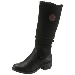 Winterstiefel RIEKER, Damen, Gr. 40, Normalschaft, schwarz, Lederimitat, Nubuklederimitat, elegant, Schuhe, Winterboots, Stiefel mit wasserabweisender Tex-Membran